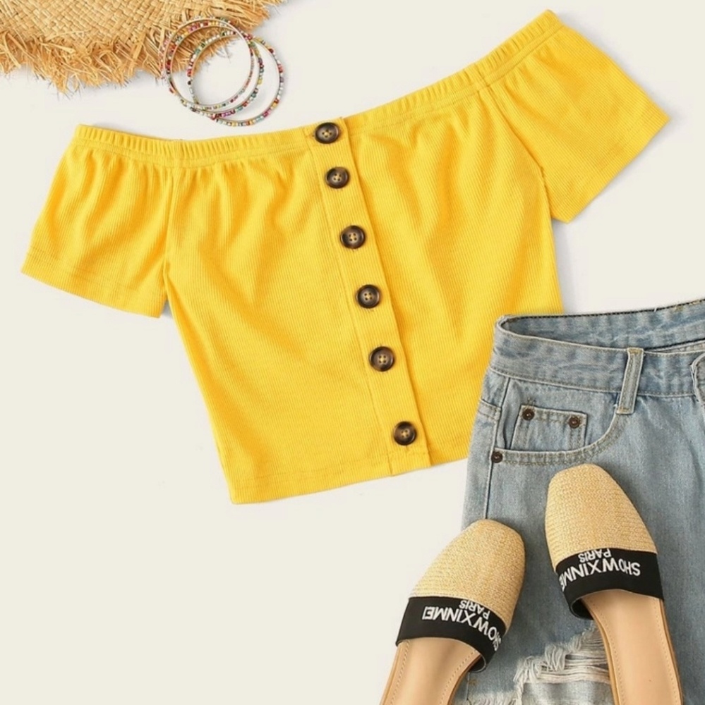 NWT gaze | Crop Top off the shoulder - Picture 1 of 4